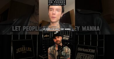 Andy Biersack from Black Veil Brides on phones at shows